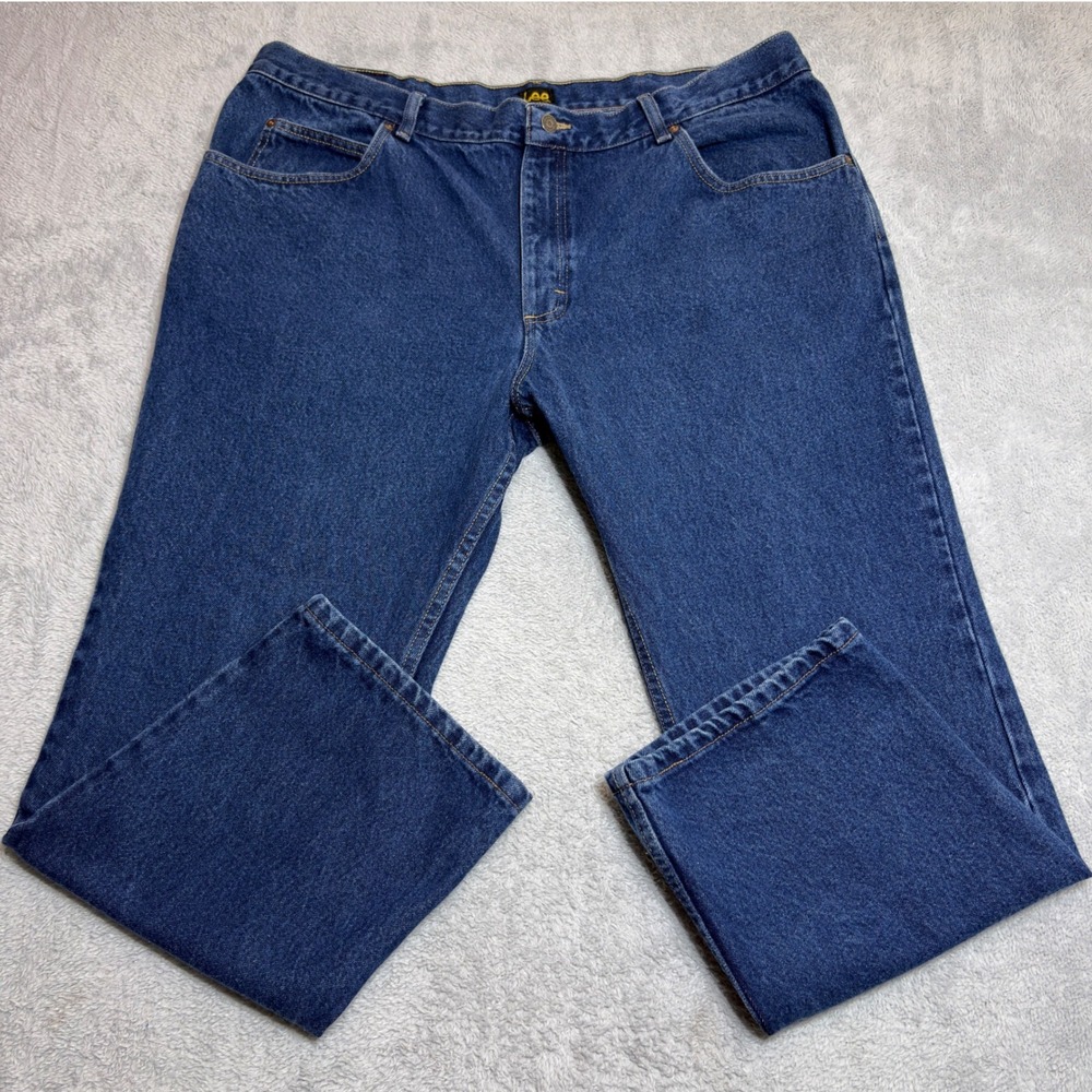 Lee Regular Fit Jeans Mens 44x29 Blue Straight Leg 100% Cotton JIM-M872-007